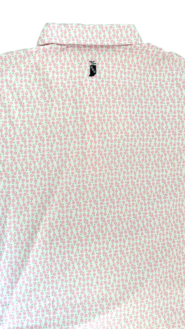Men's Pink Peonies Polo image 3