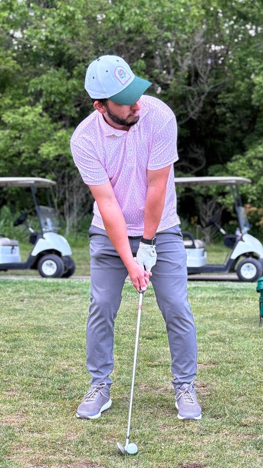 Men's Pink Peonies Polo image 0